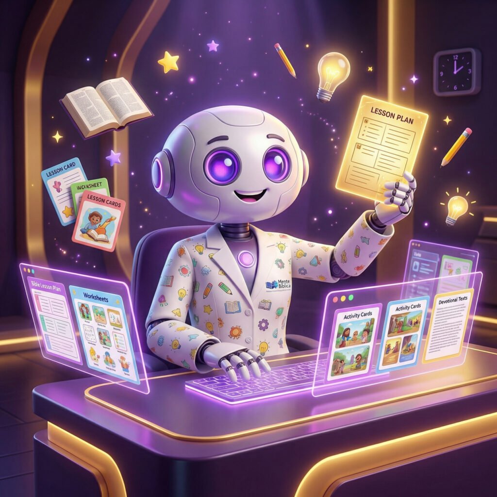 Soy Lumi! Prepara tu clase dominical en minutos con Inteligencia Artificial.