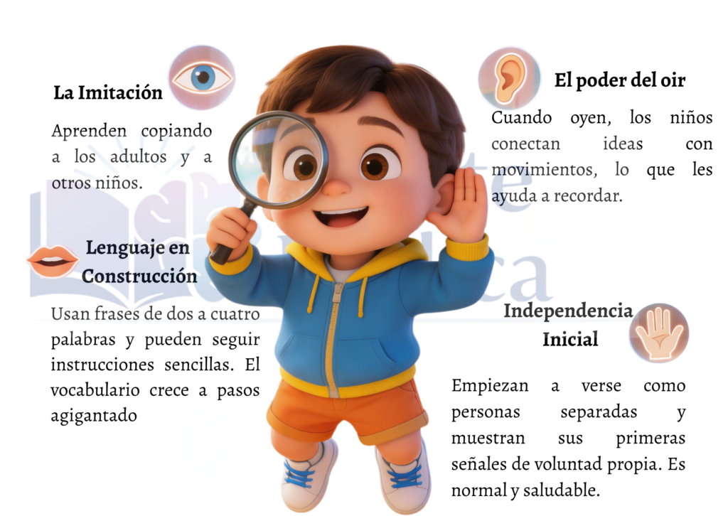  niño de 2 años aprendiendo con los sentidos escuela dominical"